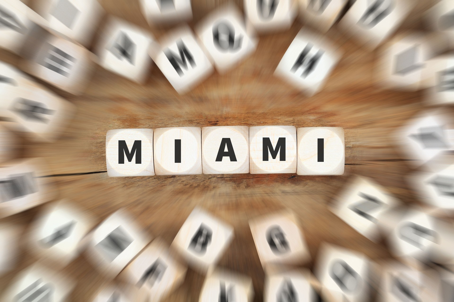 Miami Florida city dice business concept